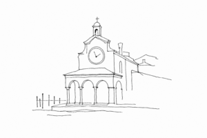 San Giacomo di Rialto in disegno lineare minimale.