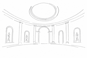 Disegno minimale della Tribuna di Palazzo Grimani