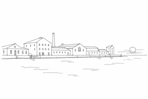 Profilo minimale della Giudecca prima del tramonto