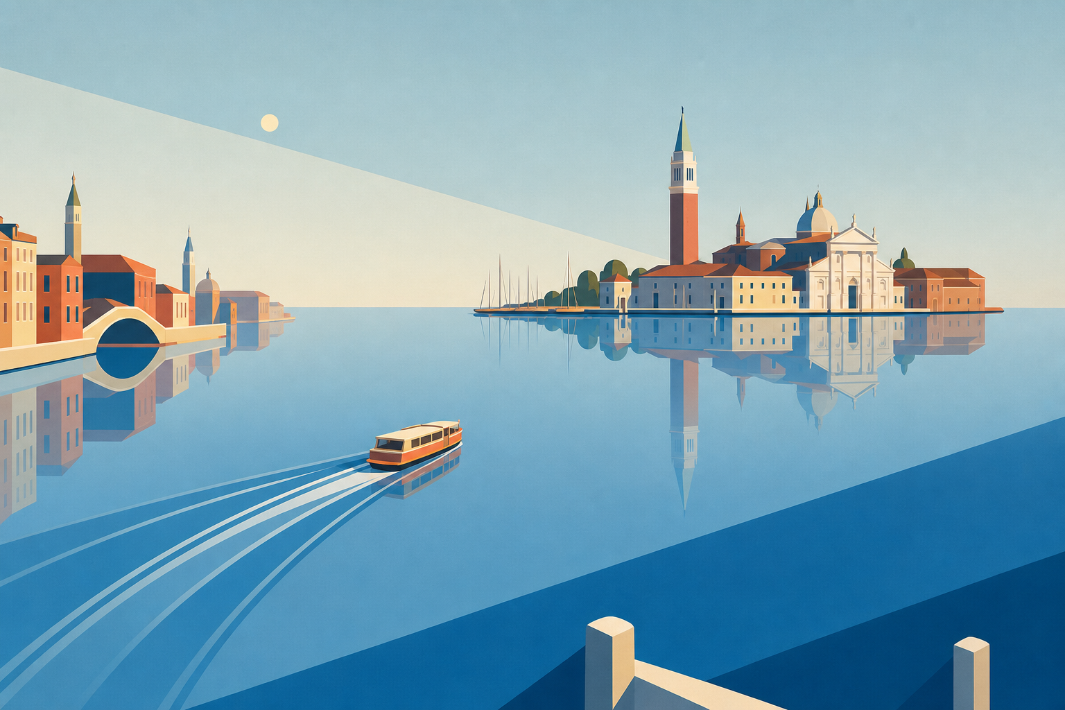Illustration for San Giorgio Maggiore: perché attraversare il bacino cambia lo sguardo su Venezia