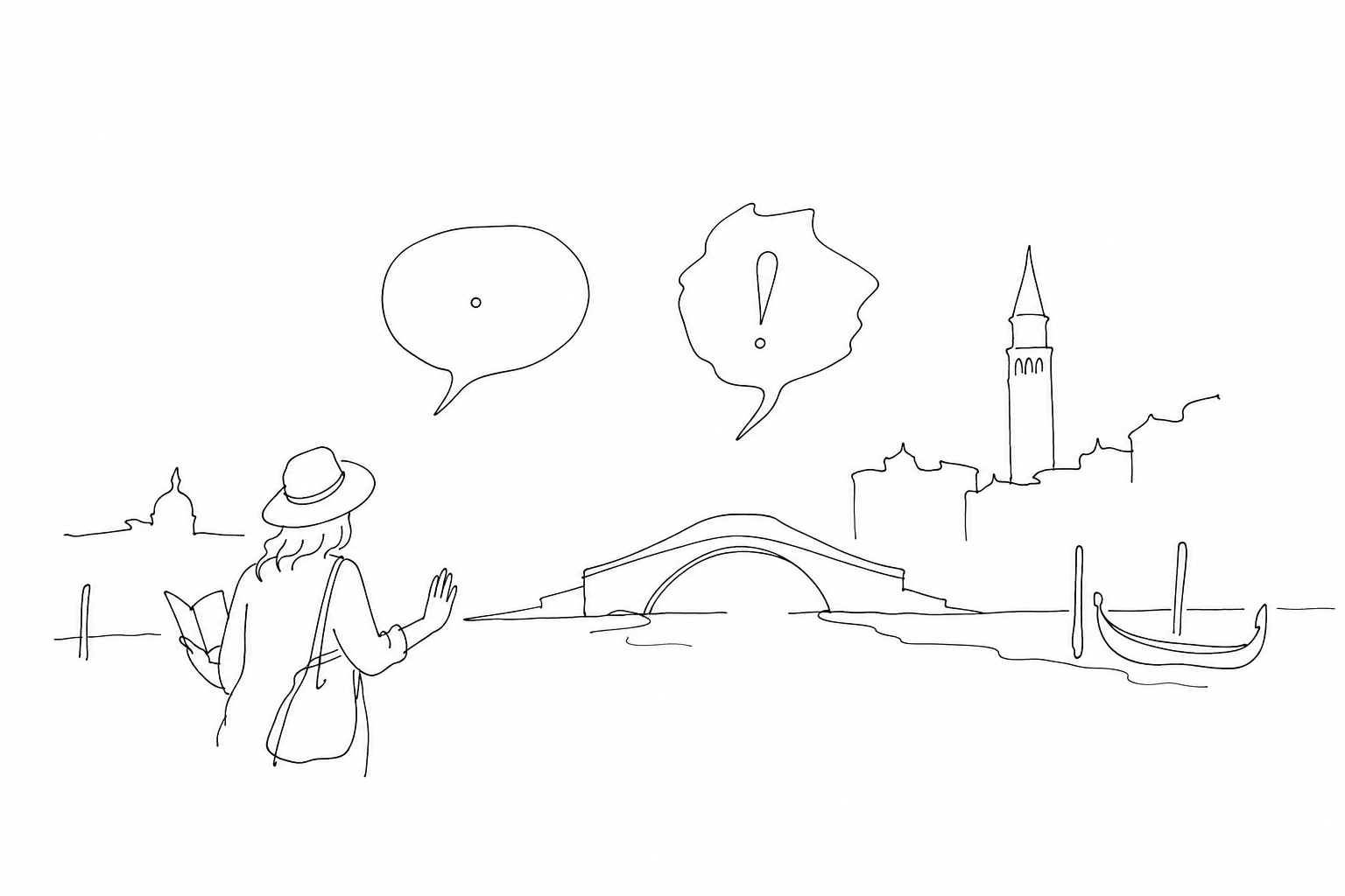 Illustration for “Xe” e “ghe sboro”: piccola guida prudente alle parole veneziane che un turista sente ma non capisce