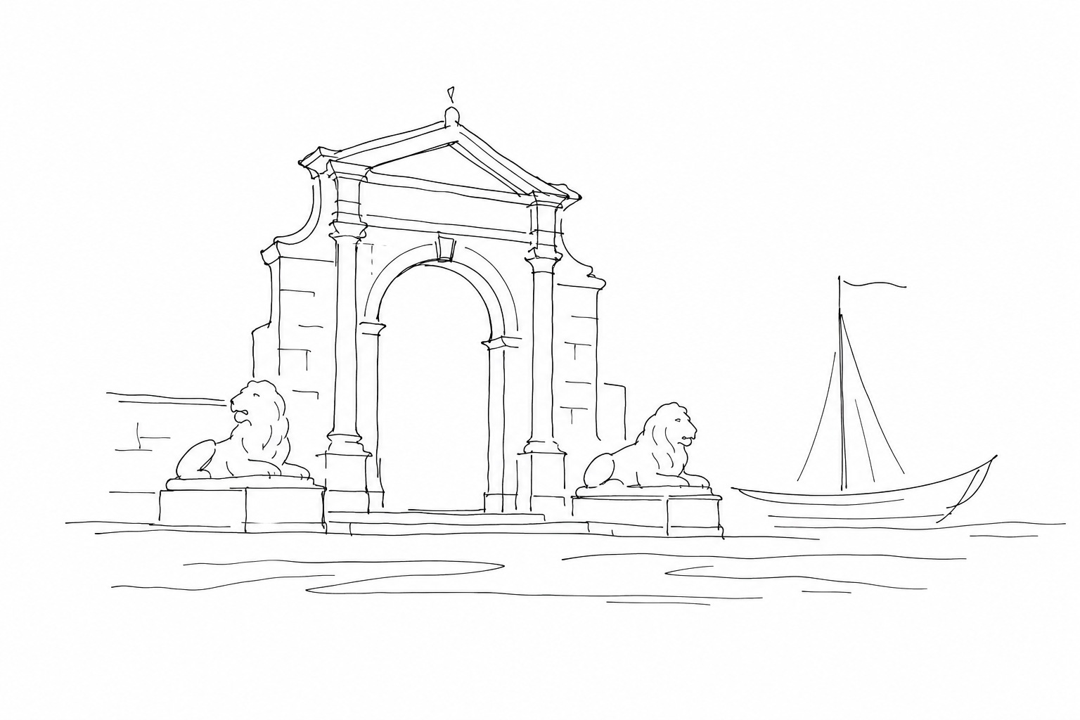 Illustration for La Porta Magna dell’Arsenale: leoni, simboli e propaganda scolpita all’ingresso della potenza navale veneziana