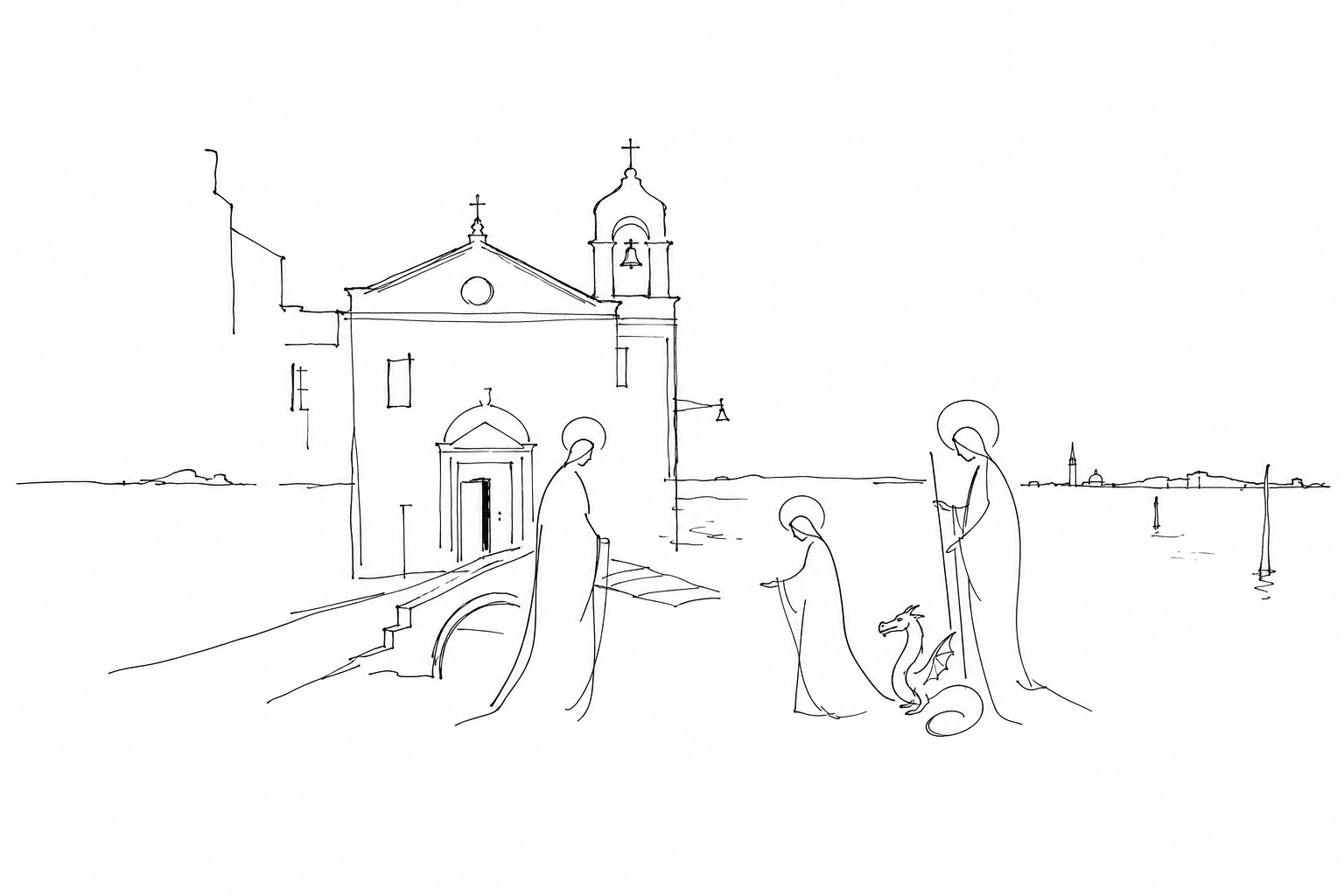 Illustration for La Scuola Dalmata degli Schiavoni: Carpaccio, draghi e santi in una Venezia quasi domestica