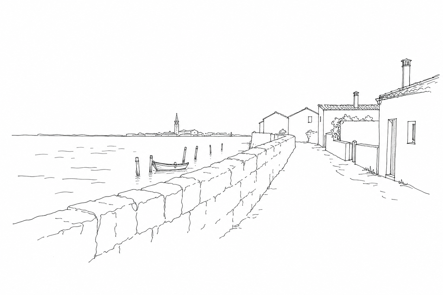 Illustration for Pellestrina e i Murazzi: camminare tra Adriatico, laguna e case basse di pescatori