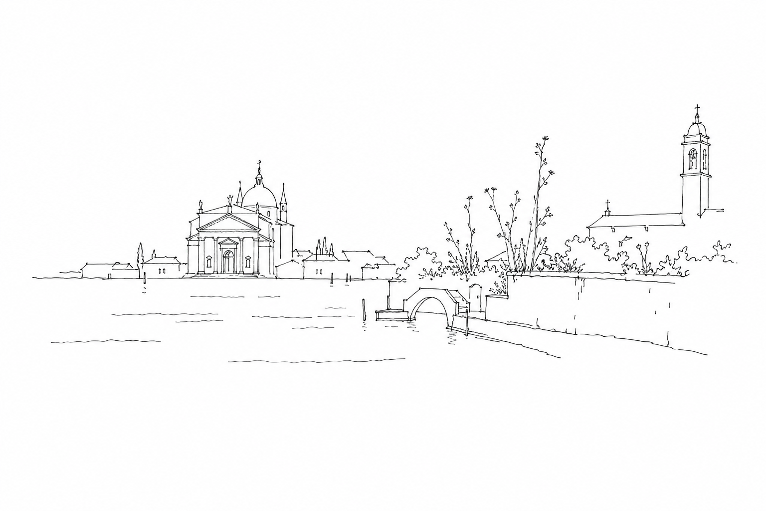 Illustration for Il Redentore alla Giudecca: una chiesa nata da un voto e guardata dall’acqua