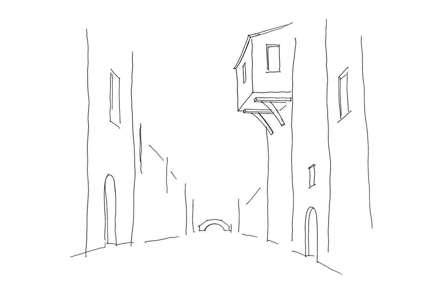 Illustration for Barbacani: le mensole di legno che raccontano case più larghe delle calli