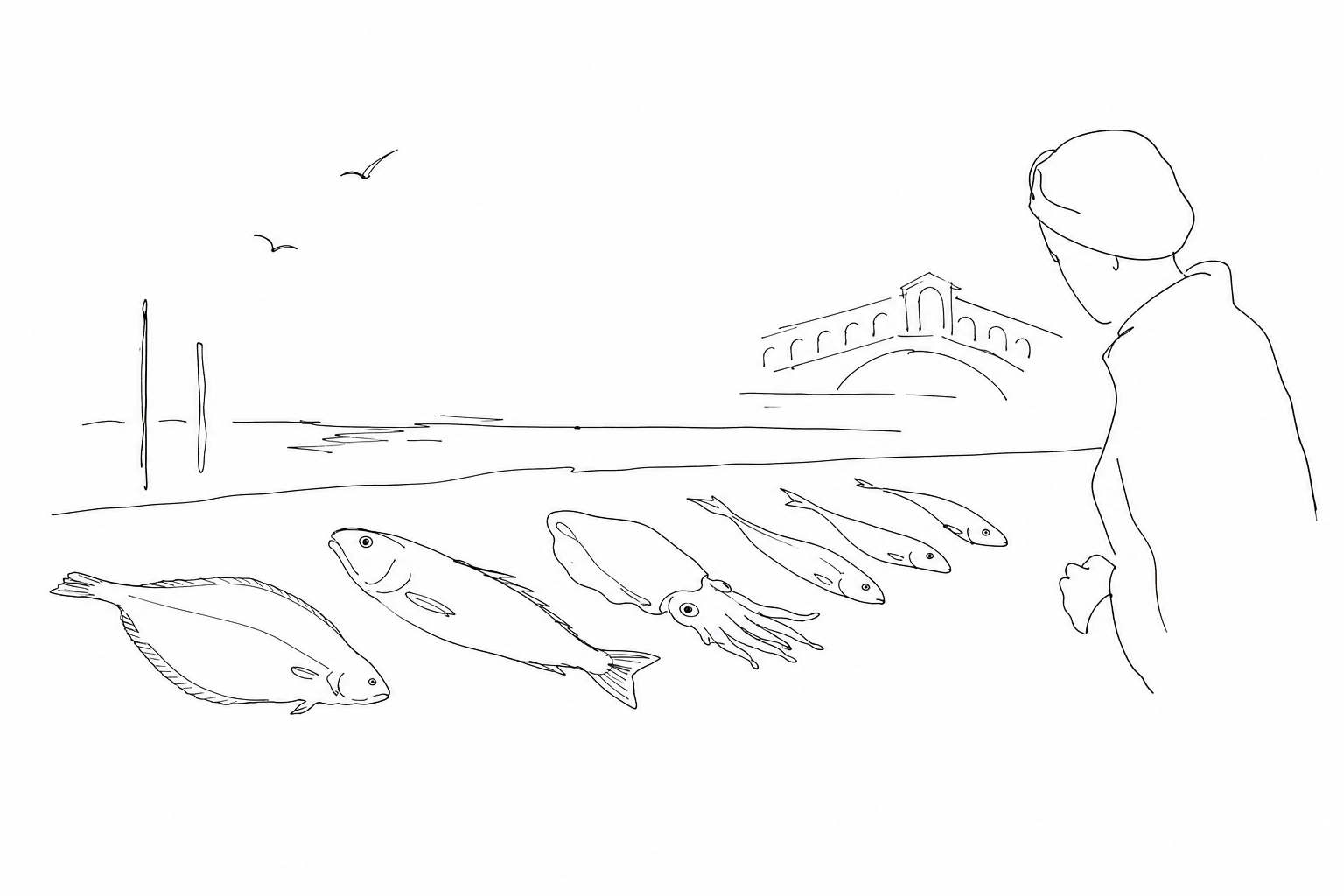 Illustration for Rialto all’alba: il mercato del pesce prima che arrivino le fotografie
