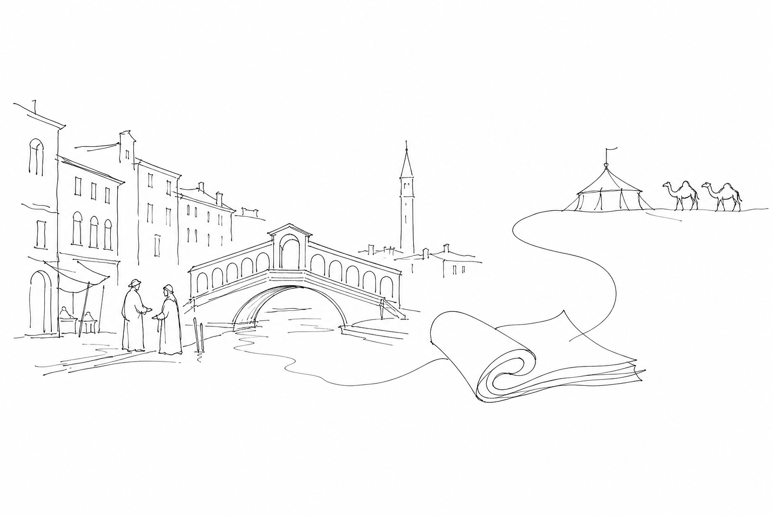 Illustration for Corte del Milion: Marco Polo, toponimi e memoria nascosta dietro Rialto