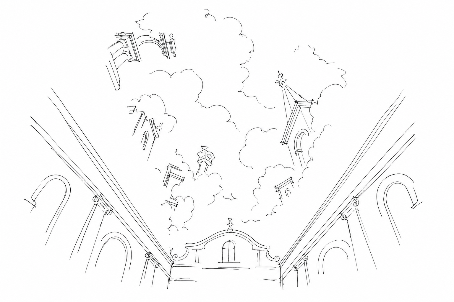 Illustration for San Pantalon: il soffitto che finge di sfondare la chiesa senza usare affreschi