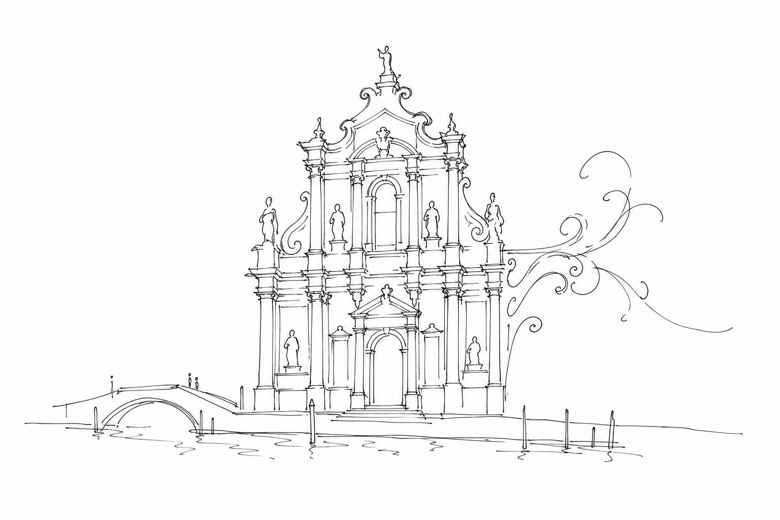 Illustration for San Moisè: la facciata barocca più teatrale che divide ancora i veneziani