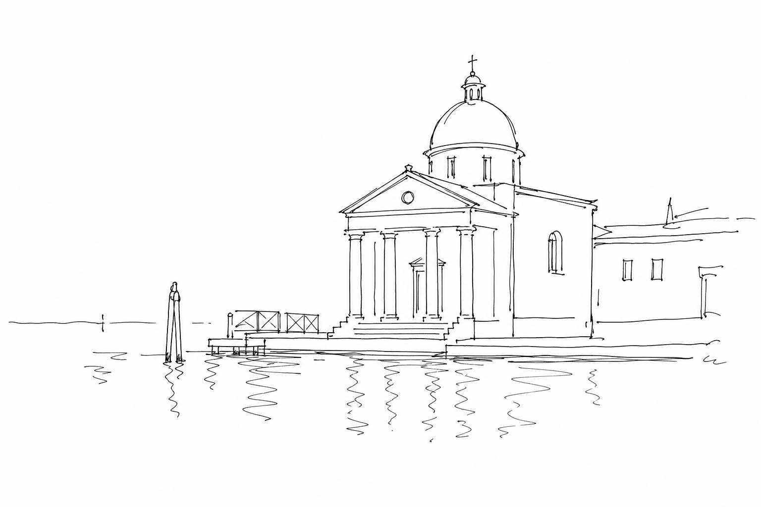Illustration for San Simeon Piccolo: the green dome in front of the station that seems to welcome those who arrive