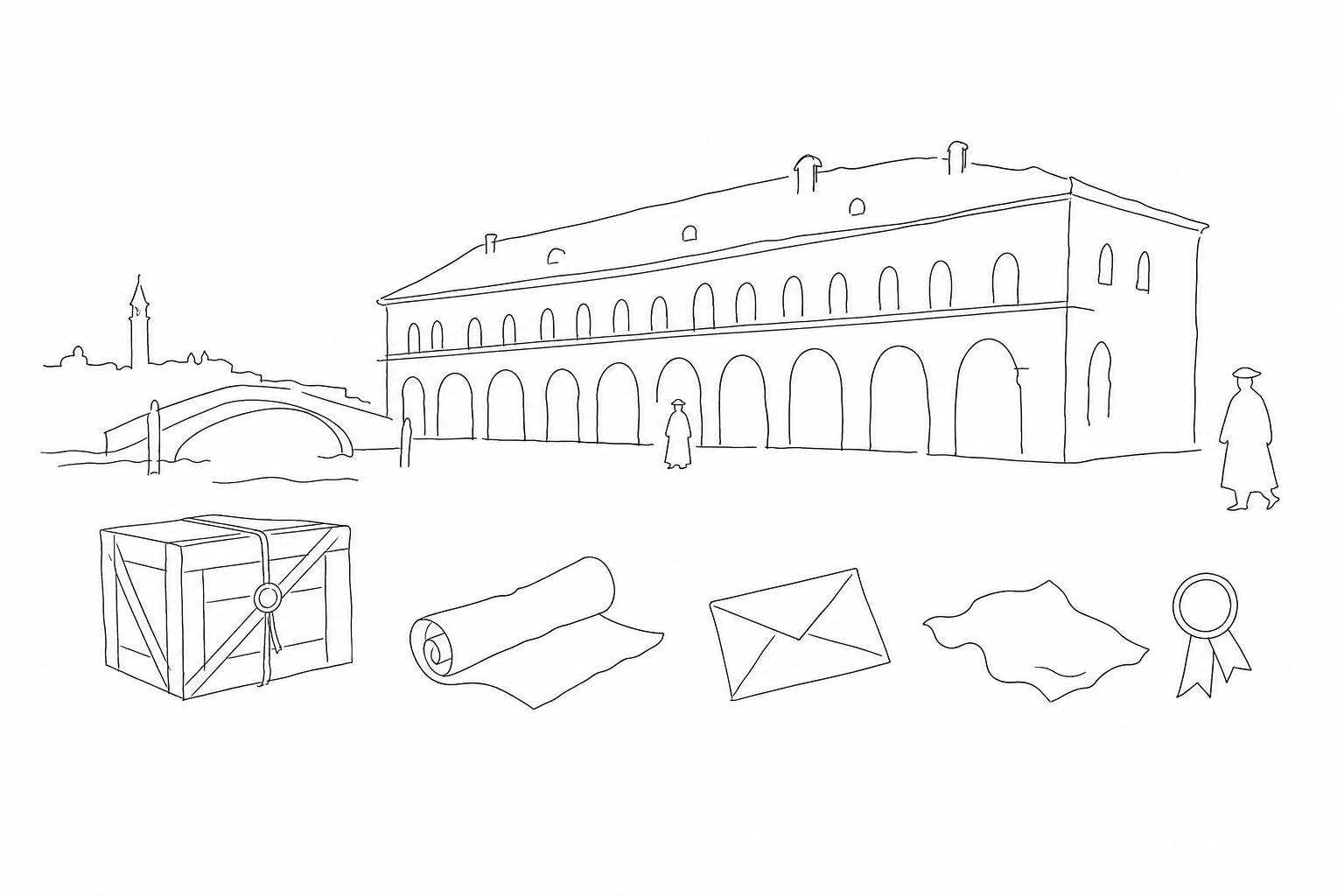 Illustration for Fondaco dei Tedeschi: da magazzino dei mercanti del Nord a terrazza sulla città