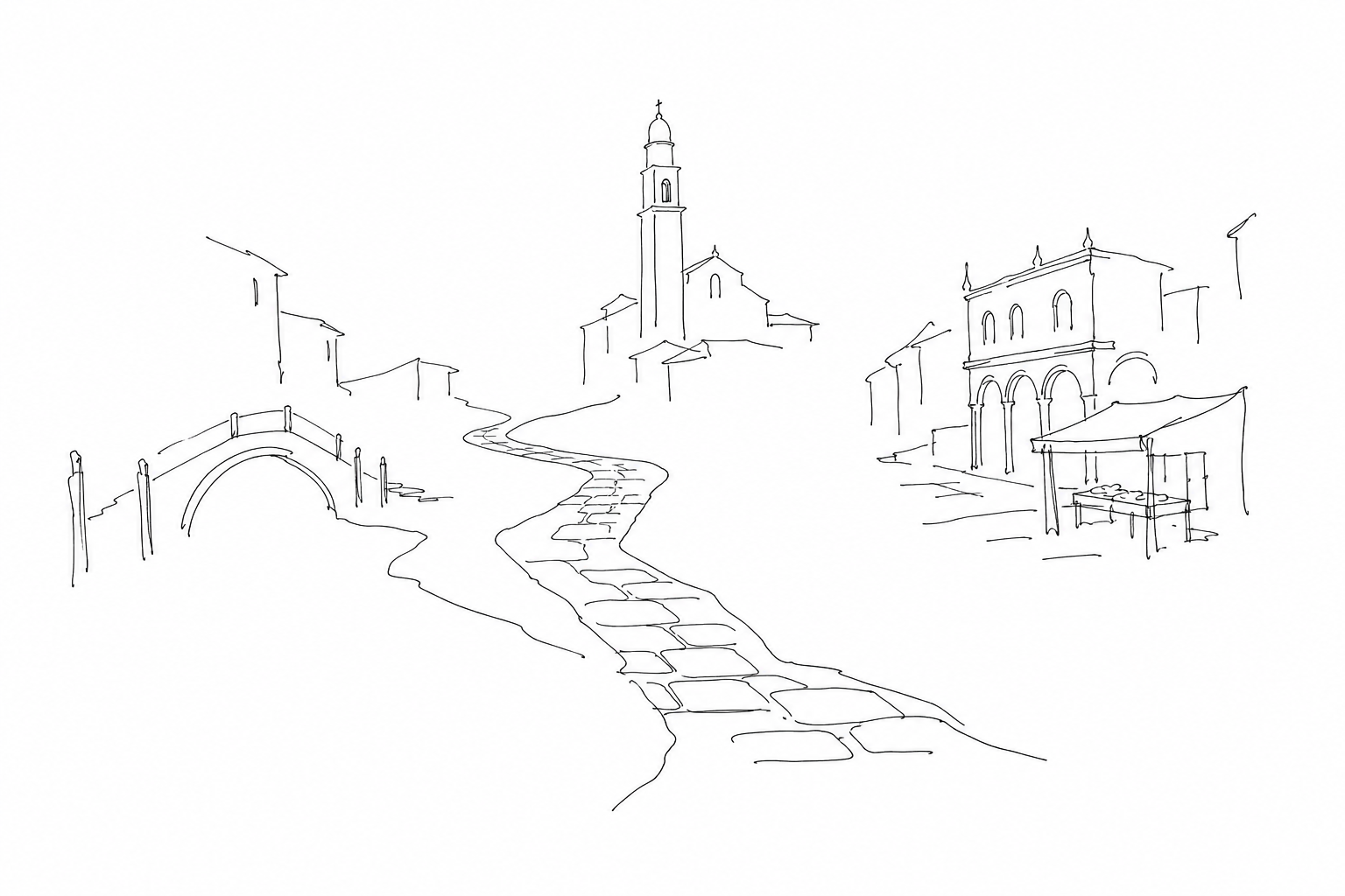 Illustration for Salizada: le strade veneziane più antiche e il segno dei percorsi già importanti
