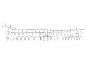 Disegno minimale del Museo Correr in Piazza San Marco