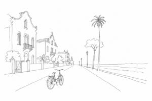 Bicicletta sul Lido tra ville Liberty e mare.