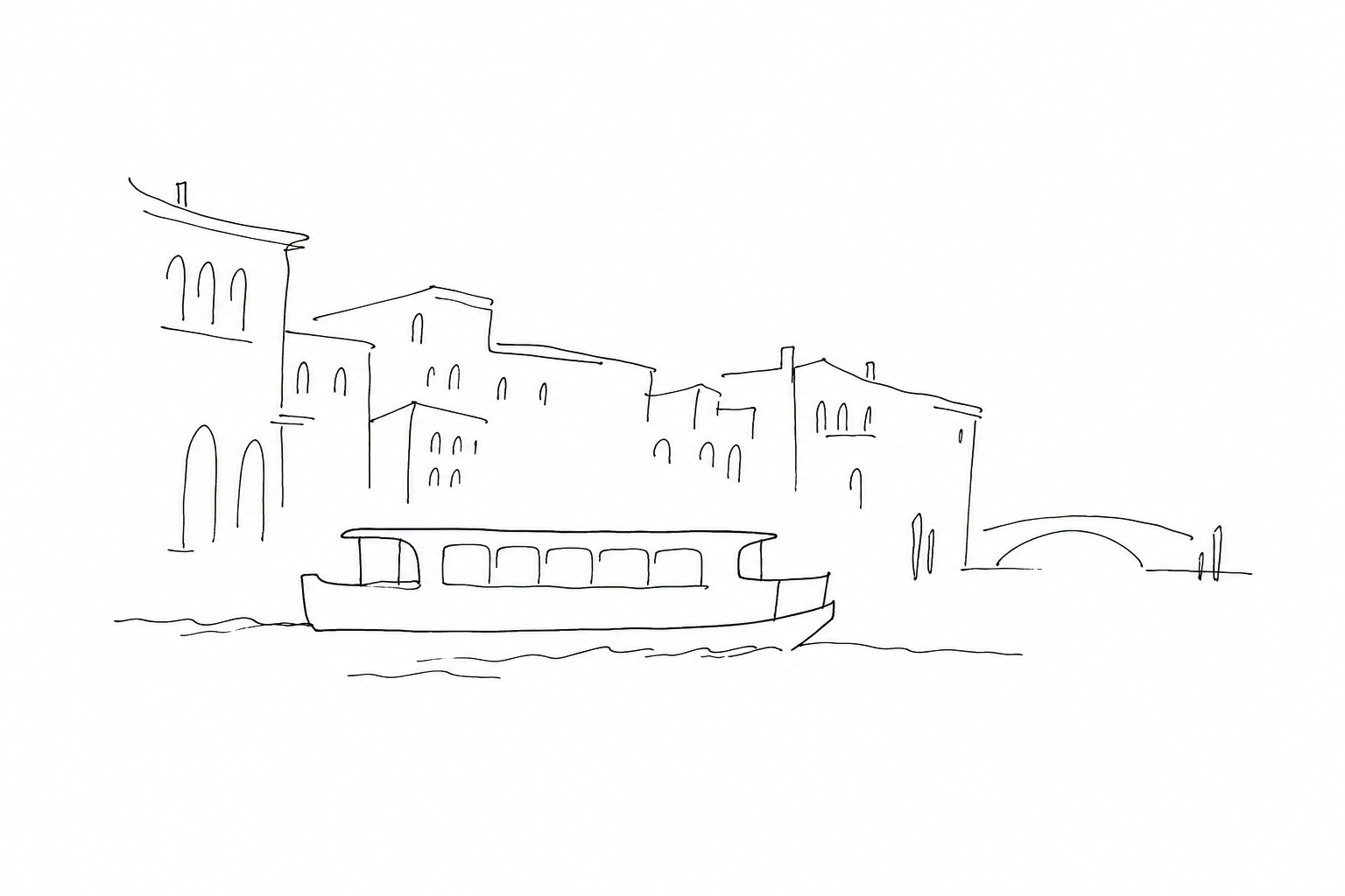 Vaporetto lento sul Canal Grande.