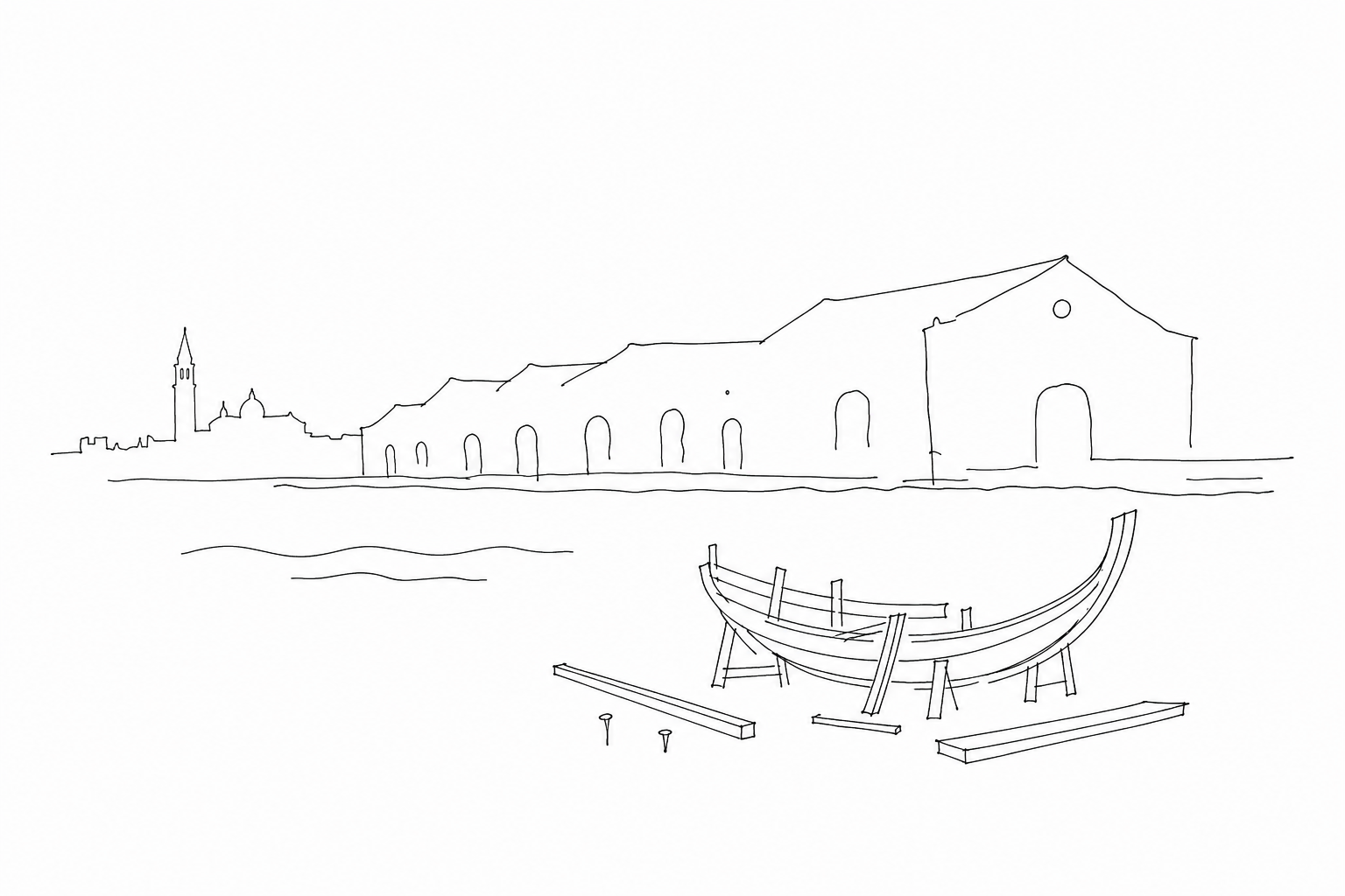 Illustration for The Ships Pavilion: seeing Venice from the side of boats, not postcards