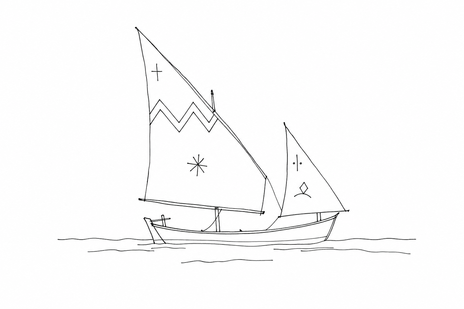Illustration for The bragozzo: sail, fishing and the Adriatic in the colorful boat of lagoon tradition