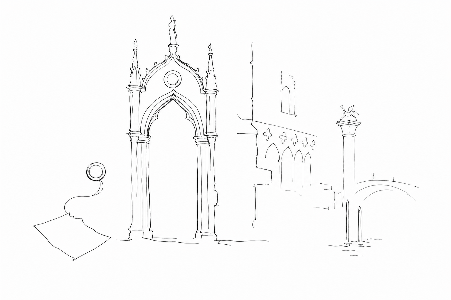 Illustration for The Porta della Carta: entering the Doge's Palace by reading stone, power and propaganda