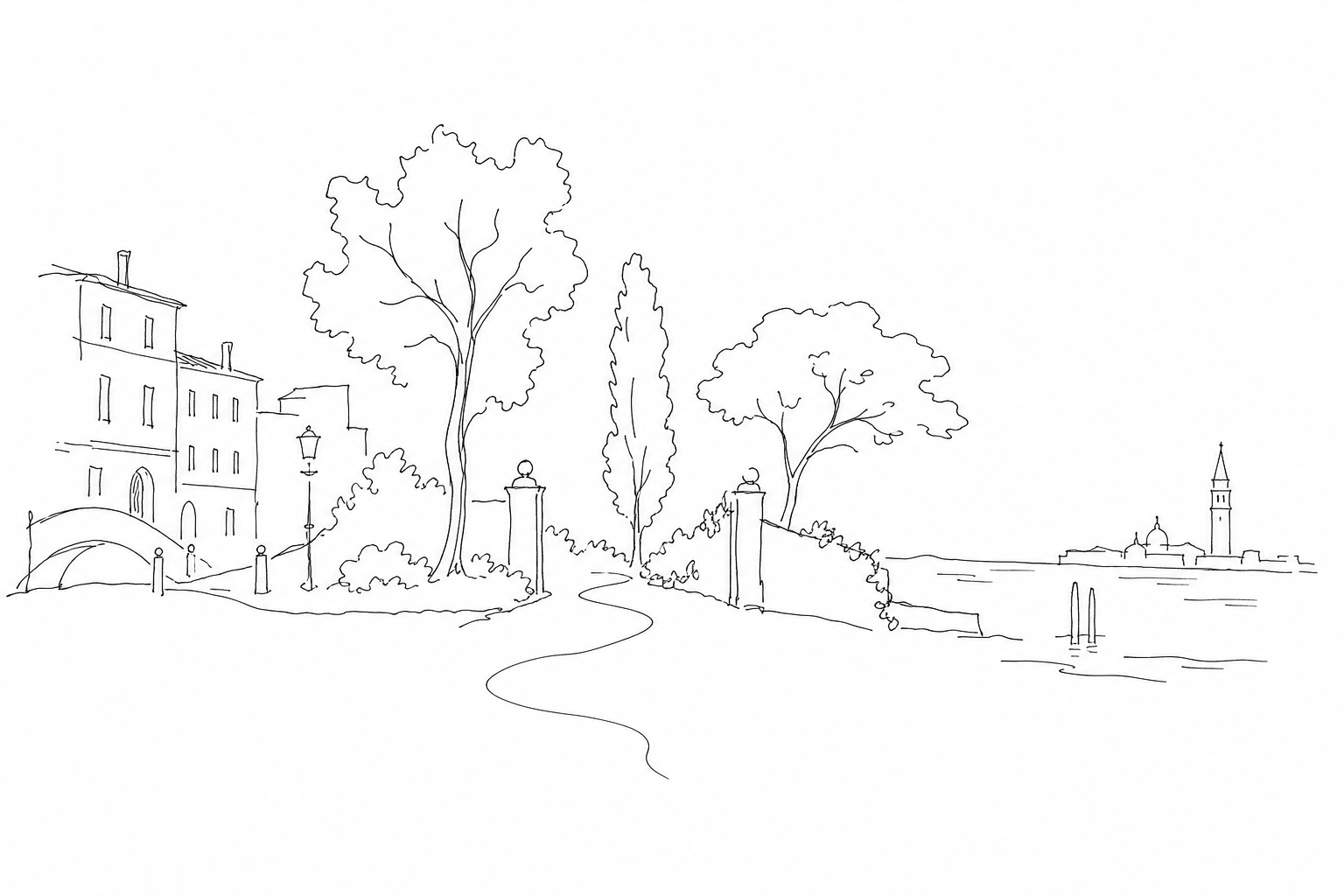 Illustration for Giardini Papadopoli: il primo respiro verde entrando a Venezia da Piazzale Roma