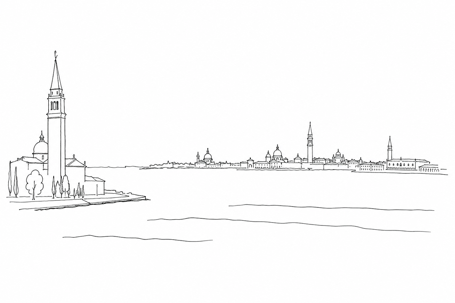 Illustration for Il campanile di San Giorgio Maggiore: la prospettiva più pulita sul bacino di San Marco
