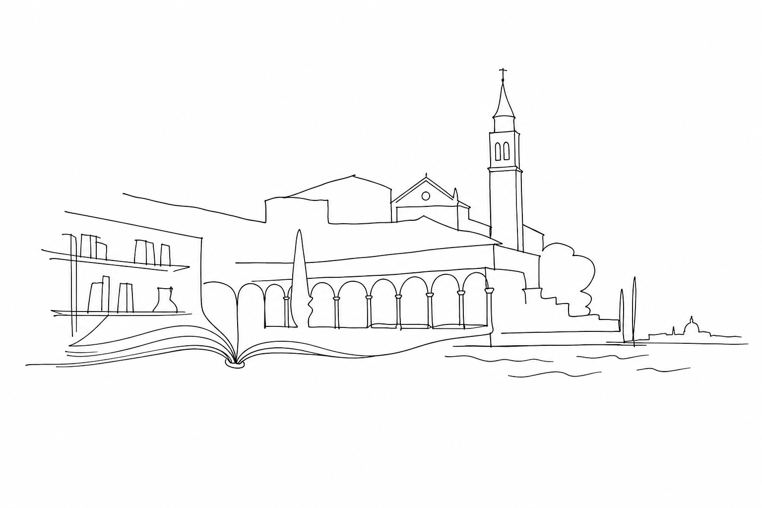 Illustration for Fondazione Giorgio Cini: chiostri, biblioteche e cultura sull’isola di fronte a San Marco