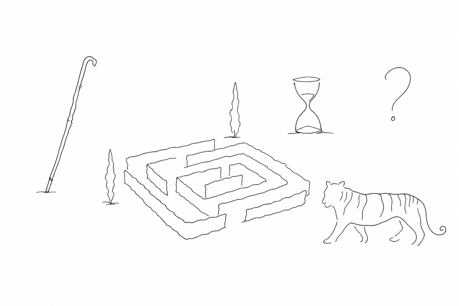 Illustration for Il labirinto Borges a San Giorgio: perdersi in un giardino costruito come un libro