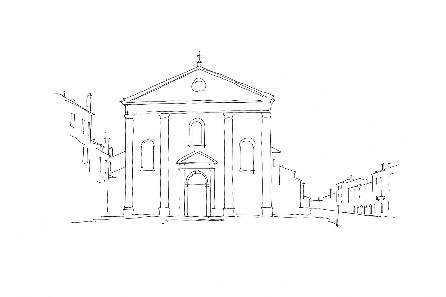 Disegno minimale della chiesa di San Salvador a Venezia