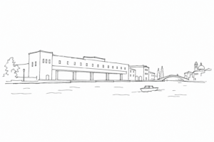 Santa Lucia e Canal Grande in disegno minimale