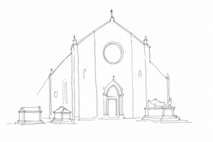 Profilo minimale di San Zanipolo con tombe dei dogi.