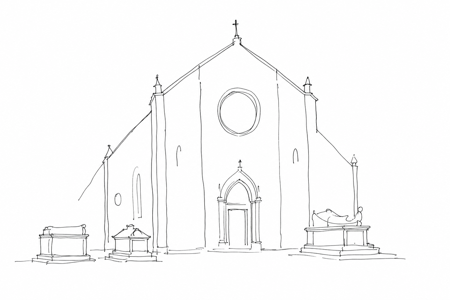 Profilo minimale di San Zanipolo con tombe dei dogi.