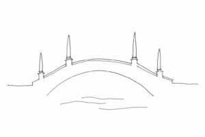 Disegno minimale del Ponte delle Guglie a Cannaregio
