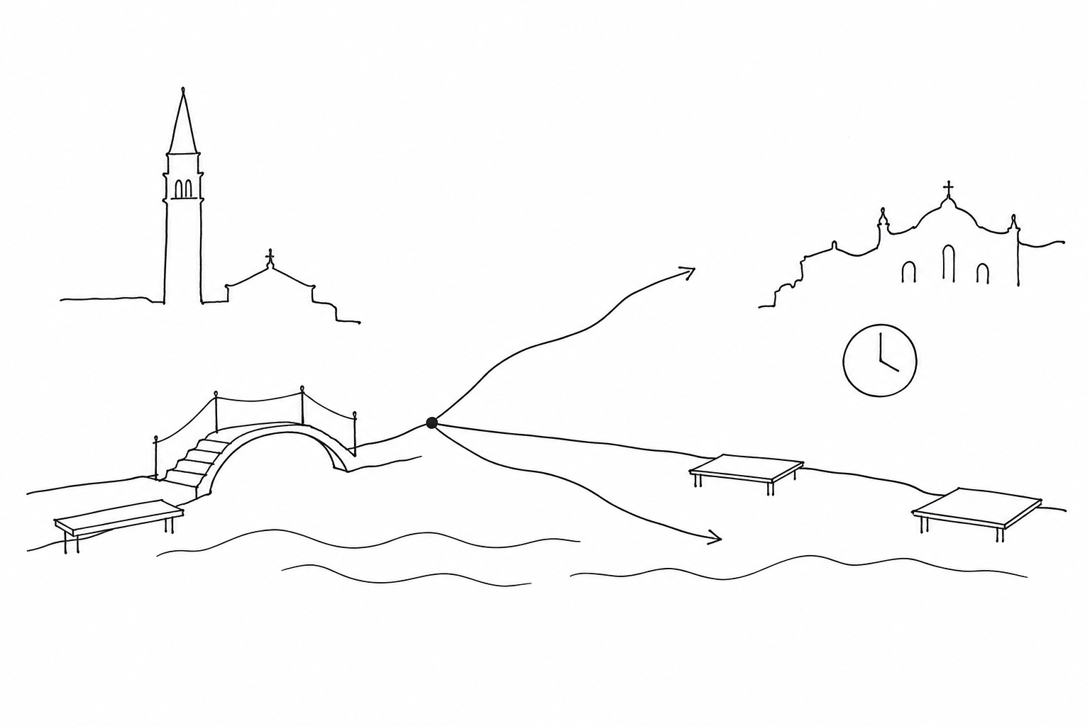 Illustration for Marea a Venezia: come leggere previsioni e passerelle senza farsi prendere dal panico