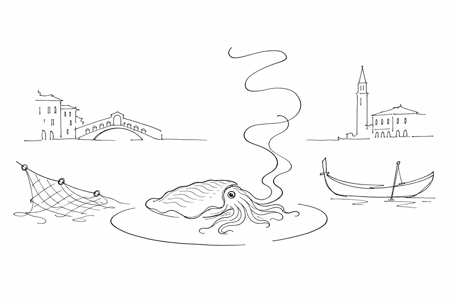 Illustration for Seppie al nero: il piatto veneziano che porta la laguna direttamente nel piatto