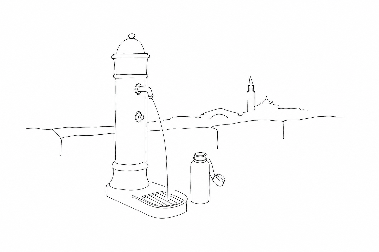Illustration for Fontane pubbliche a Venezia: riempire la borraccia e viaggiare con più rispetto per la città