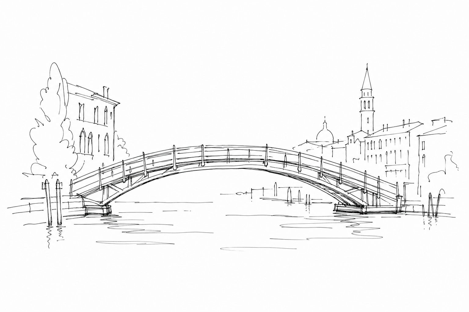 Illustration for Ponte dell’Accademia: the wooden bridge from which Venice seems built to be looked at