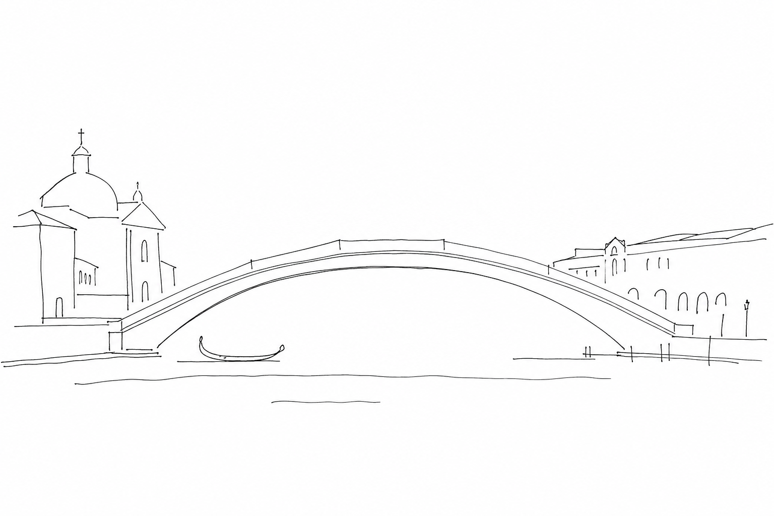 Illustration for Ponte degli Scalzi: crossing the Grand Canal just after leaving the station
